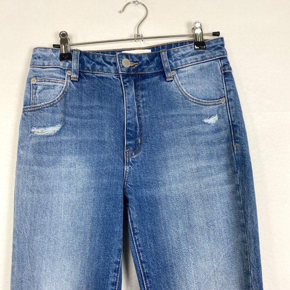 ROLLA'S Miller Mid-High Rise Distressed Slim Straight Leg Jeans Blue 24 - Picture 3 of 9